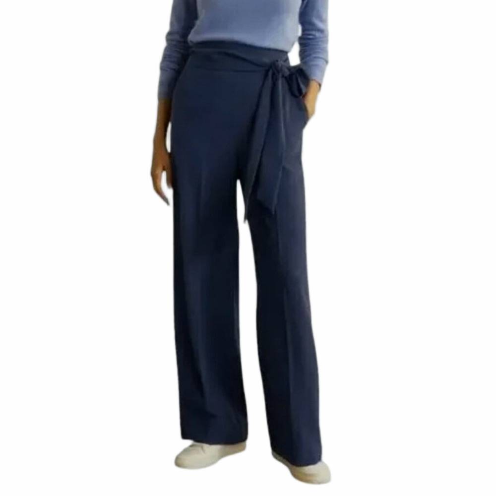 Boden Allendale Navy Blue Size 6 Slacks Trousers High Rise Wide Leg Belt